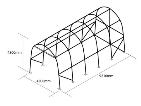 S143014 caravan shelter frame showing length width height
