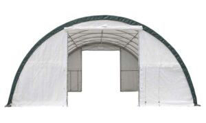 S306015 workshop shelter portable front view white