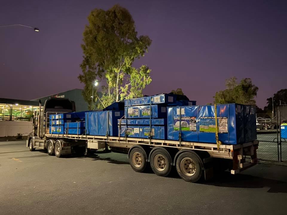 freight delivery container dome shelters on truck