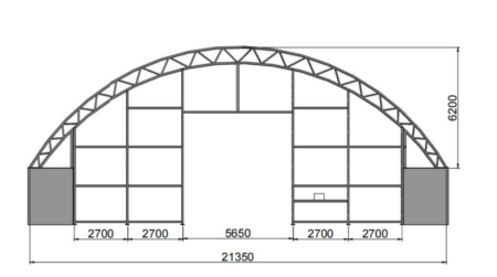 70FDW. Front wall with mechanical door winch.