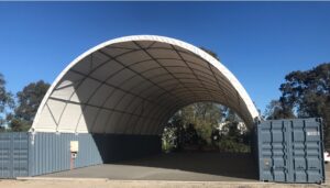 W4080 single truss 40ftx80ft container dome shelter