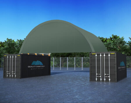 26HW-GREEN half end wall for container dome shelter 8m wide