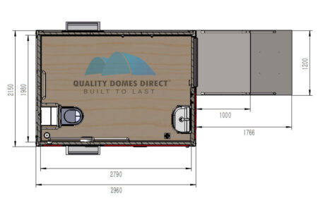 disability portable bathroom with access ramp.