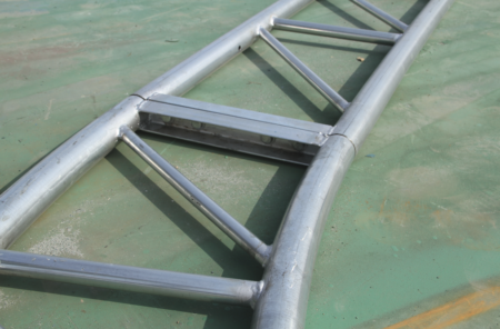 double truss container dome shelter frame with channel connection