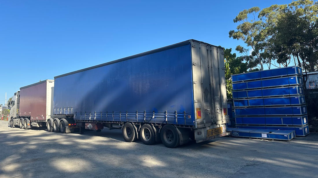 Semi trailer loaded with quality domes direct shipping container dome shetlers