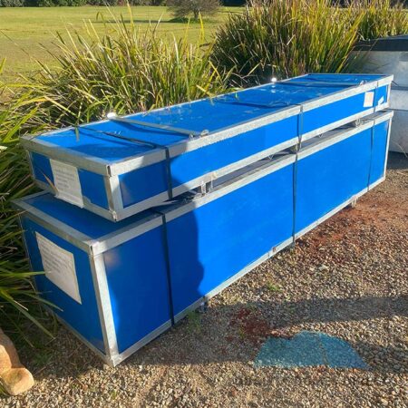 Unboxing 2 crates container a dome shelter.