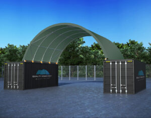 QL2620 Green. Shipping container dome shelter