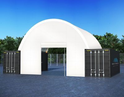 26FDW front wall container dome shelter