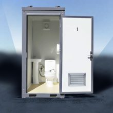 BR002 single portable toilet with wash basin open door