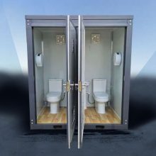 Portable Mens/Womens Toilets BR003. Dual toilet block - hand basin.